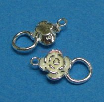1x Sterling Silver ROSE FLOWER PENDANT CONNECTOR 19.3MM