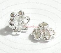 4x STERLING SILVER FLOWER Bead Cap 6mm x 3.5mm