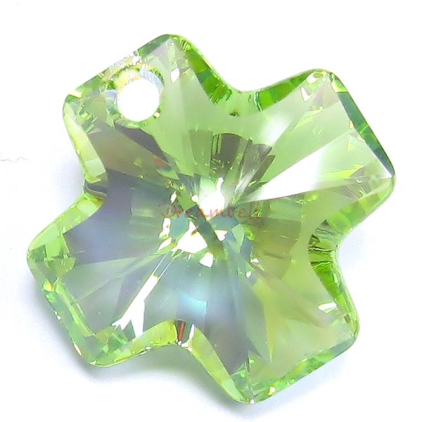 1x Swarovski Elements Austrian Crystal 6866 Cross Pendant Peridot AB
