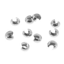 10x Sterling Silver Round Crimp Bead Knot Cover 4mm