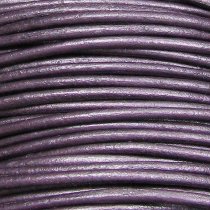 2 YARDS Natural Leather BEAD STRINGING CORD 2mm Metallic Dark Purple (Berry)