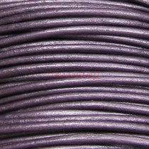 2 YARDS Natural Leather BEAD STRINGING CORD 2mm Metallic Dark Purple (Berry)