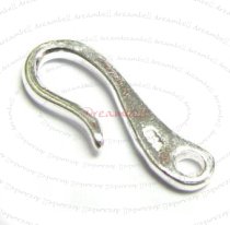 2x STERLING SILVER PLAIN S HOOK CLASP BEAD
