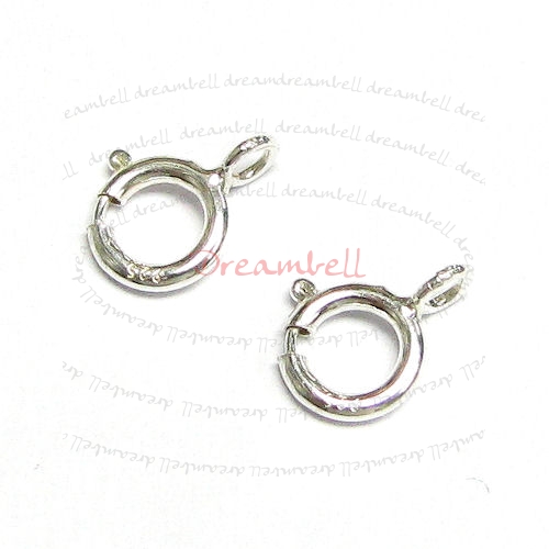 10X Italian STERLING Silver Spring Ring Clasp 5mm