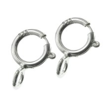 10X Italian STERLING Silver Spring Ring Clasp 5mm