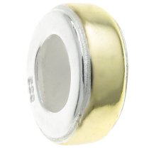 14K Gold Plated 925 Sterling Silver Silver STOPPER WITH RUBBER Bead for European Charm Bracelets 8mm