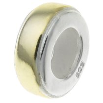 14K Gold Plated 925 Sterling Silver Silver STOPPER WITH RUBBER Bead for European Charm Bracelets 8mm