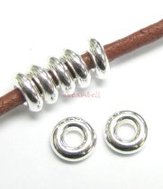 10x STERLING SILVER Round Bubble Bead Rondelle Jump Ring 2mm x 6mm