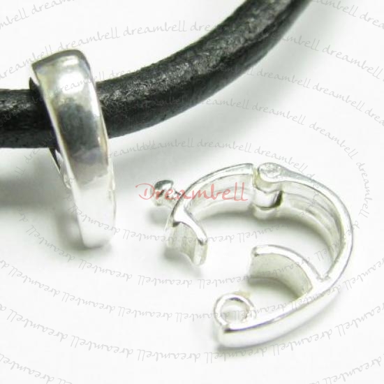 1 x BRIGHT STERLING SILVER CHANGEABLE PENDANT CLASP BAIL SLIDE