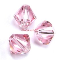 24 x Swarovski Elements Xilion Crystal 5328 Pink Rose 4mm