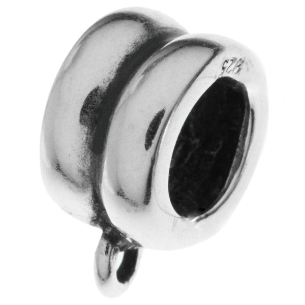1x Sterling silver Pendant Charm Connector Cord Ring Slide for European Charm