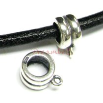 1x Sterling silver Pendant Charm Connector Cord Ring Slide for European Charm