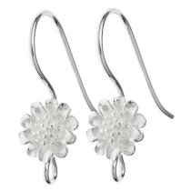 2x Sterling Silver sun Flower French Hook Earring wire
