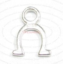 4x STERLING SILVER Greek OMEGA Dangle CHARM Pendant 10mm