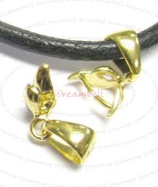 1x Real Gold STERLING SILVER PENDANT Pinch CLASP W/ BAIL