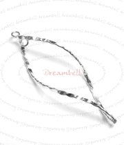 2x Bright Sterling silver SWIRL WHIRL Pendant Earrings Connector Dangle Bead 47mm