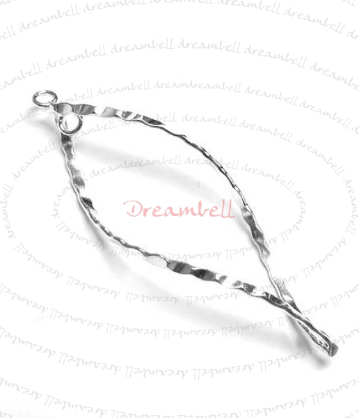 2x Bright Sterling silver SWIRL WHIRL Pendant Earrings Connector Dangle Bead 47mm
