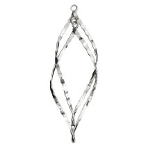 1x Bright Sterling silver SWIRL WHIRL Pendant Connector Dangle Bead 47mm