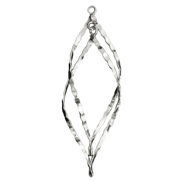 1x Bright Sterling silver SWIRL WHIRL Pendant Connector Dangle Bead 47mm