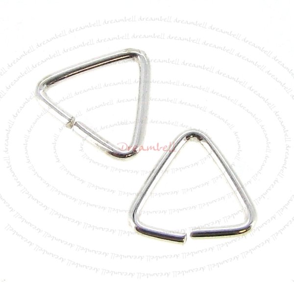 10x STERLING SILVER TRIANGLE JUMP RINGS BAIL 8mm