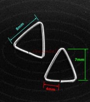 10x STERLING SILVER TRIANGLE JUMP RINGS BAIL 8mm