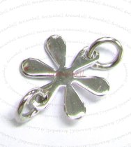 2x Rhodium Sterling Silver FLOWER Link Earring Connector Bead Spacer