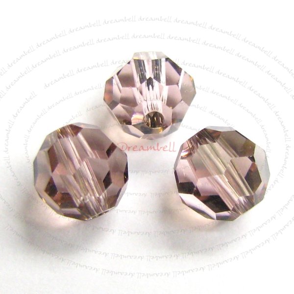 12 x Swarovski Crystal Elements Round Faceted 5000 Light Rose Satin 6mm