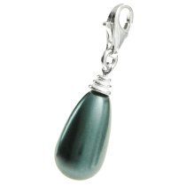 STERLING SILVER Swarovski Tahitian-Look Drops Pearl Pendant Charm Bead for European Style Clip on Charm