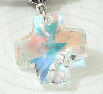 1x Swarovski Elements Austrian Crystal 6866 Cross Pendant Clear AB