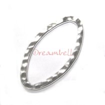 1x Sterling Silver Almond Hammered Link Chandelier Earring Pendant Connector 27mm