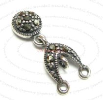 2x Sterling silver MARCASITE Chandelier Earring Stud loop post 22mm