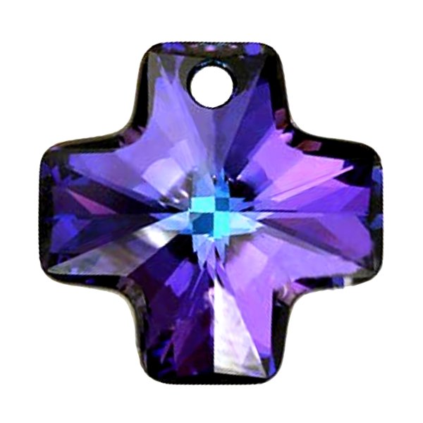 1x Swarovski Elements Crystal 6866 Cross Pendant Heliotrope AB