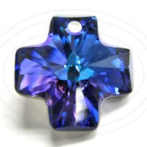 1x Swarovski Elements Crystal 6866 Cross Pendant Heliotrope AB