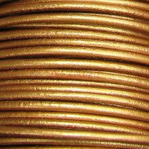 2 YARDS Natural Leather BEAD STRINGING CORD 2mm Metallic Bronze