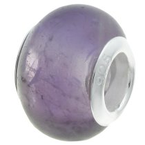 1x Sterling Silver Amethyst ROUND Bead for European Charm Bracelets