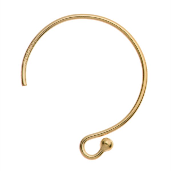 2x 14K Gold Filled ear wire French Hook Dot Earwires