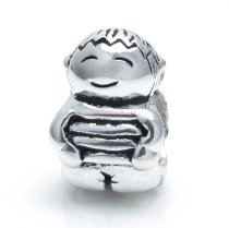 Sterling Silver Cute Happy Baby BOY KID / Son w/ Smile Face for European Charm Bracelets