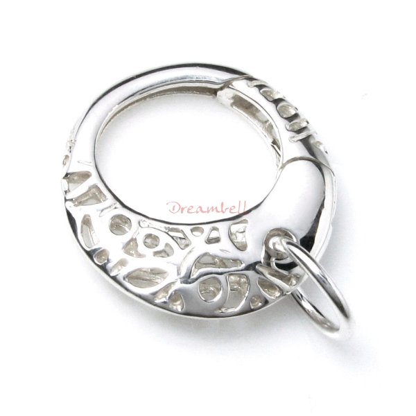 STERLING Silver Round Filgree Flower CLASP LOCK Enhancer Shortener 18mm