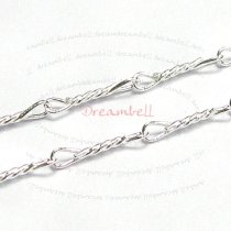 12″ Sterling silver Twisted Wire Footage Link Chain
