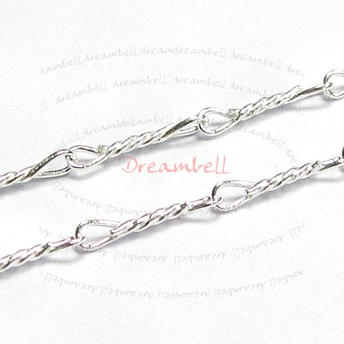 12" Sterling silver Twisted Wire Footage Link Chain