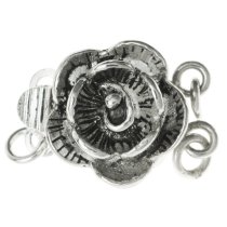 Antique Sterling Silver Romance Rose 2 strand Pearl BOX CLASP 10mm