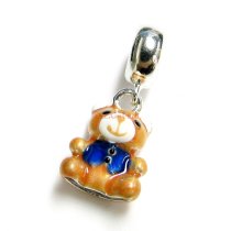 Sterling silver Teddy Bear Enamel Dangle Bead for European Charm Bracelets