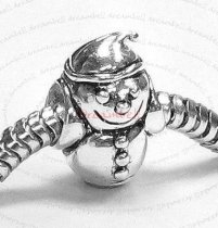 Sterling Silver Christmas SNOWMAN Bead for European Charm Bracelets