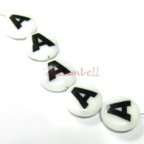 2x Lampwork Glass Letter ″A″ Focal bead 14mm