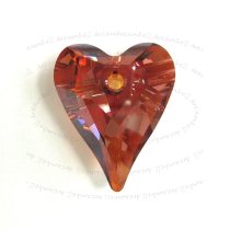1x Swarovski Crystal 6240 Wild Heart Charm Pendant Red Magma 17mm