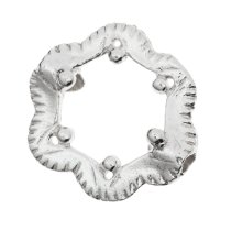 2x Sterling Silver Frame Slide FLOWER Round RING Bead Spacer 12.4mm
