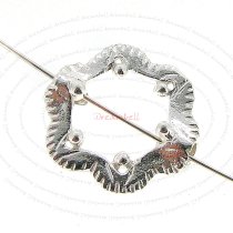 2x Sterling Silver Frame Slide FLOWER Round RING Bead Spacer 12.4mm