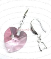 2x Rhodium Sterling Silver Earring Earwire Pinch Bail Clasp