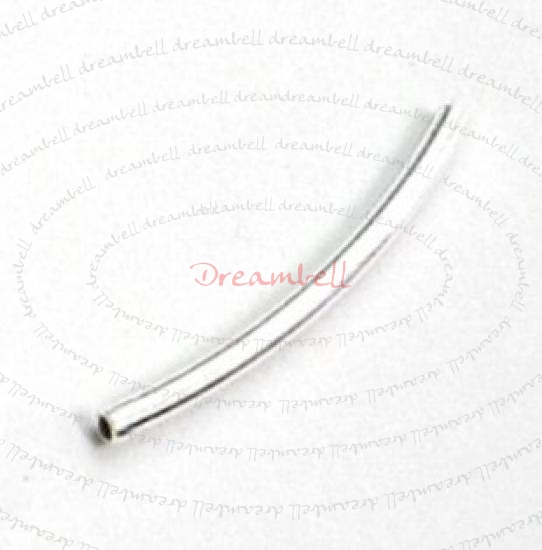 10x Sterling Silver Curve tube Bead Spacer 1.5mm x 20mm