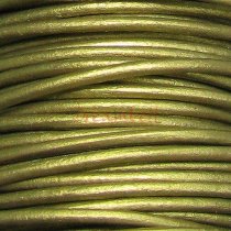 2 YARDS Natural Leather BEAD STRINGING CORD 1mm Metallic Olivine (Tota)
